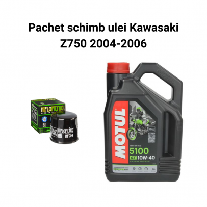 Pachet schimb ulei Kawasaki Z750 2004-2006, Motul 5100 Filtre HifloFiltro