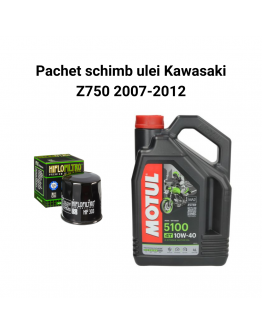 Pachet schimb ulei Kawasaki Z750 2007-2012, Motul 5100 Filtre HifloFiltro