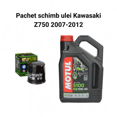 Pachet schimb ulei Kawasaki Z750 2007-2012, Motul 5100 Filtre HifloFiltro