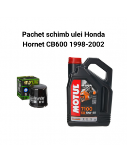 Pachet schimb ulei Honda Hornet CB600 1998-2002, Motul 7100, filtre HifloFiltro