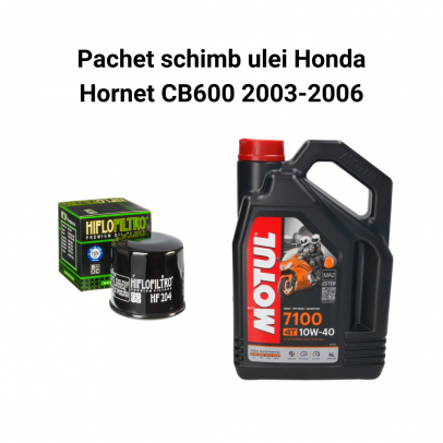 Pachet schimb ulei Honda Hornet CB600 2003-2006, Motul 7100 Filtre HifloFiltro