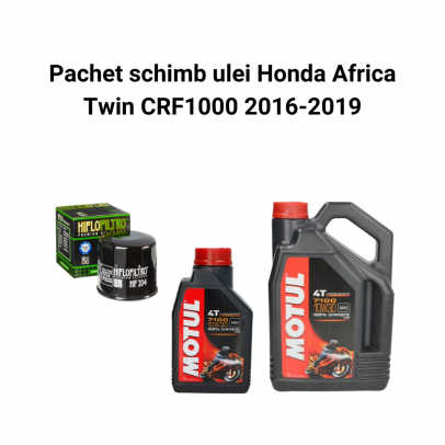 Pachet schimb ulei Honda African Twin CRF1000 2016-2019, Motul 7100, filtre HifloFiltro