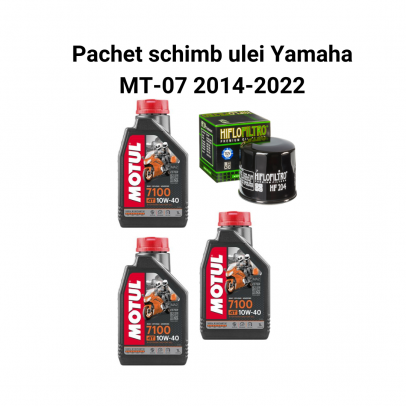 Pachet schimb ulei Yamaha MT-07 2014-2022, Motul 7100 Filtre HifloFiltro