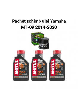 Pachet schimb ulei Yamaha MT-09 2014-2022, Motul 7100 Filtre HifloFiltro