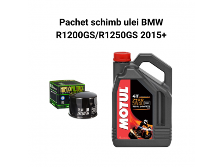 Pachet schimb ulei BMW R1200GS/R1250GS 2015+,  Motul 7100, filtre HifloFiltro