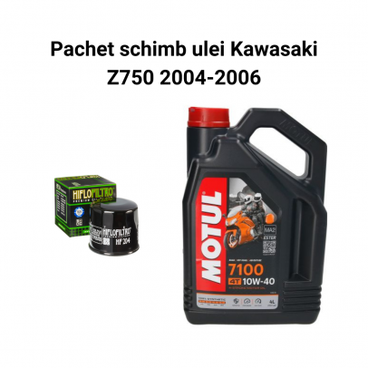 Pachet schimb ulei Kawasaki Z750 2004-2006, Motul 7100 Filtre HifloFiltro