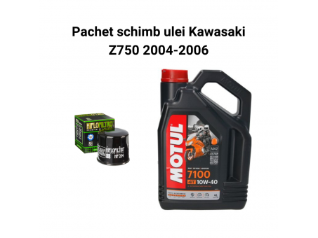 Pachet schimb ulei Kawasaki Z750 2004-2006, Motul 7100 Filtre HifloFiltro