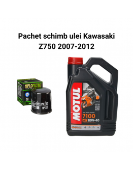 Pachet schimb ulei Kawasaki Z750 2007-2012, Motul 7100 Filtre HifloFiltro
