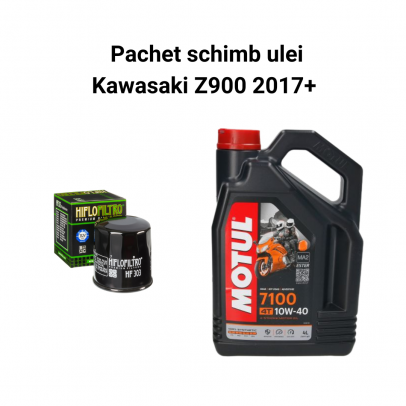 Pachet schimb ulei Kawasaki Z900 2017+, Motul 7100 Filtre HifloFiltro