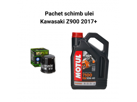 Pachet schimb ulei Kawasaki Z900 2017+, Motul 7100 Filtre HifloFiltro