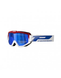 Ochelari cross-enduro PROGRIP GOGGLES PG3201 ATZAKI FL - Rosu/Alb