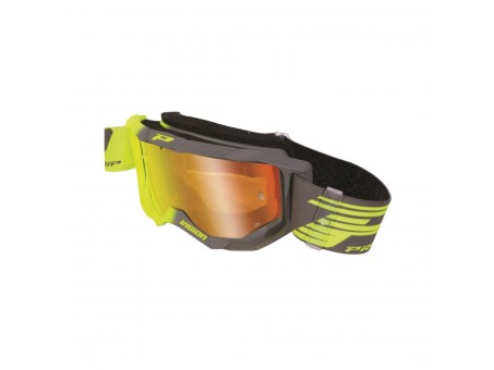 Ochelari cross-enduro PROGRIP GOGGLES PG3300-347 FL VISION - Gri/Galben fluor