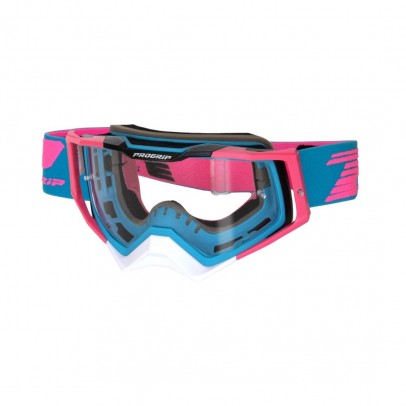 Ochelari cross-enduro PROGRIP GOGGLES PG3309-382 TR RAPID - Albastru/Alb/Roz