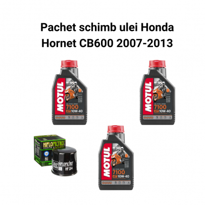 Pachet schimb ulei Honda Hornet CB600 2007-2013, Motul 7100 Filtre HifloFiltro