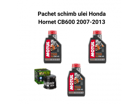 Pachet schimb ulei Honda Hornet CB600 2007-2013, Motul 7100 Filtre HifloFiltro