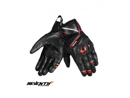 Manusi barbati Racing/Naked vara Seventy SD-N30 Mugello - Negru/rosu – degete tactile