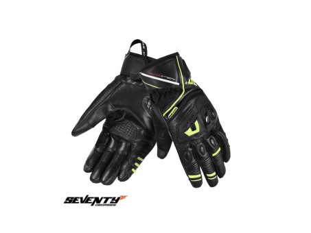 Manusi barbati Racing/Naked vara Seventy SD-N30 Mugello - Negru/galben fluor – degete tactile