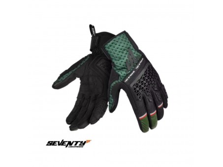 Manusi barbati Naked/Adventure vara Seventy SD-N60 Two Stroke - Negru/verde/rosu – degete tactile