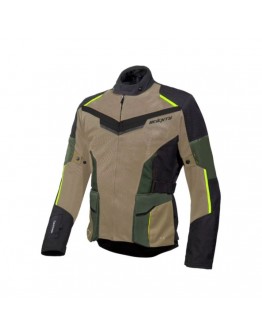 Geaca Moto Touring Seventy Barbati SD-JT70 Atacama Vara - Nisipiu/Verde/Galben Fluor