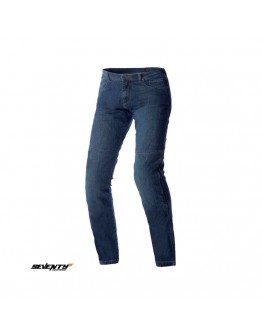 Blugi moto barbati Seventy model SD-PJ14 tip Slim fit - albastru - Clasa AA