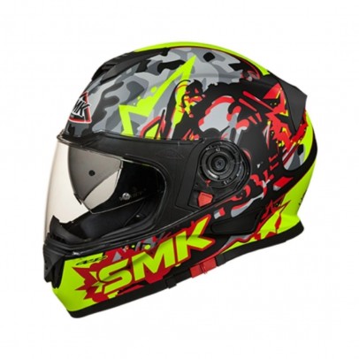 Casca integrala Smk Twister  - Negru/Gri/Fluorescent/Mat