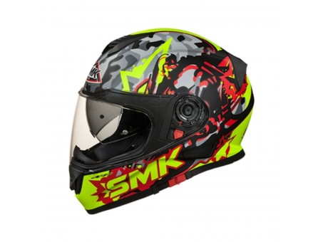 Casca integrala Smk Twister  - Negru/Gri/Fluorescent/Mat