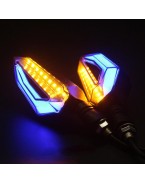 Set semnalizari moto ATV scuter dual LED daylight lumina de zi albastra