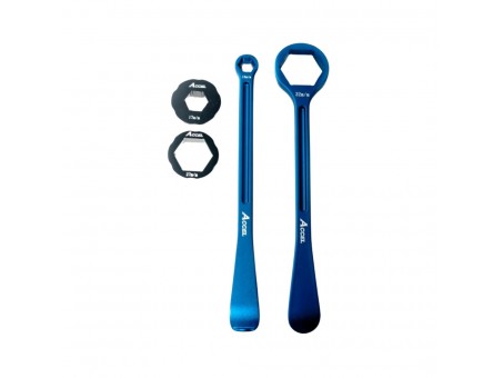 Set schimbare anvelope cheie si levier aluminiu forjat 10,13,17,27,32 MM culoare albastru | TL05BL