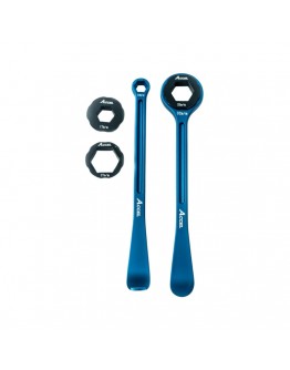 Set schimbare anvelope cheie si levier aluminiu forjat ACCEL 10,13,17,22,27,32 MM culoare albastru