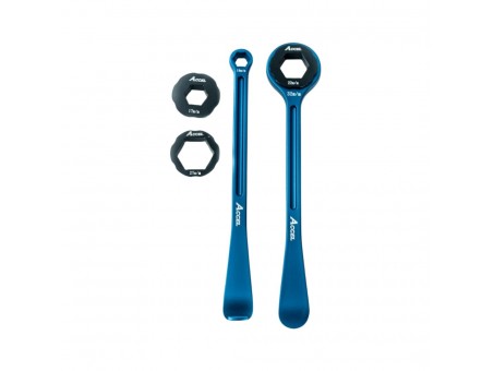 Set schimbare anvelope cheie si levier aluminiu forjat ACCEL 10,13,17,22,27,32 MM culoare albastru