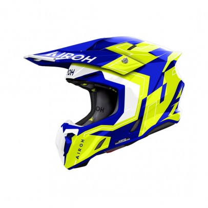 Casca cross/enduro/atv/quad AIROH HELMET TWIST 3 DIZZY - Alb/Albastru/Galben fluo