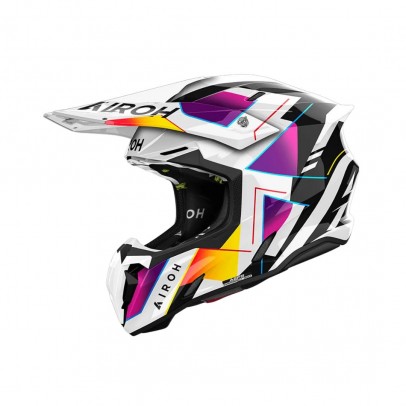 Casca cross/enduro/atv/quad AIROH HELMET TWIST 3 RAINBOW - Alb/Negru/Galben/Mov