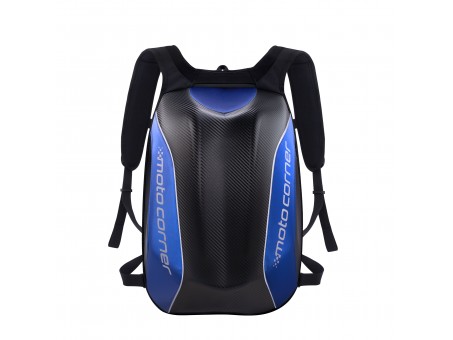 Ghiozdan/rucsac impermeabil aerodinamic moto hardshell Moto Corner Albastru