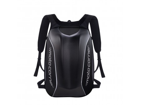 Ghiozdan/rucsac impermeabil aerodinamic moto hardshell Moto Corner Negru