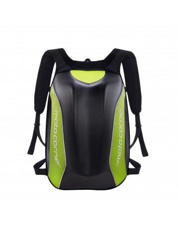 Ghiozdan/rucsac impermeabil aerodinamic moto hardshell Moto Corner Verde