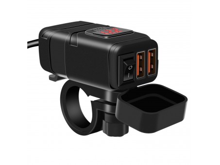 Incarcator Quick Charge USB si voltmetru