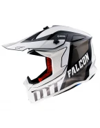 Casca off road MT Falcon Warrior B0 alb/negru lucios