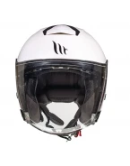 Casca open face MT Thunder III SV Jet A0 alb lucios (ochelari soare integrati)