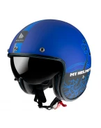 Casca open face MT Le Mans 2 SV Cafe Racer B7 albastru mat (ochelari soare integrati)