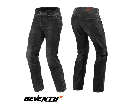 Blugi moto barbati Seventy SD-PJ2 tip Regular fit negru