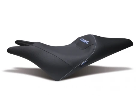Scaun confort SHAD negru, cusaturi albastre