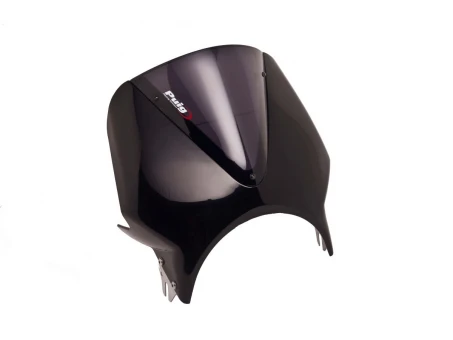 Windshield PUIG RETROVISIONS matt black dark smoke
