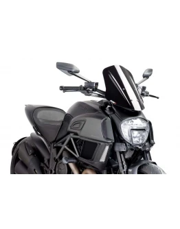 Parbriz PUIG NEW. GEN TOURING 7570N Negru DIAVEL 14'-17'