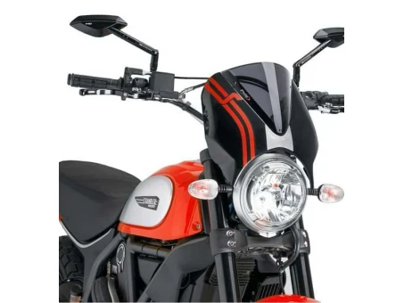 Windshield PUIG RETROVISION matt black dark smoke
