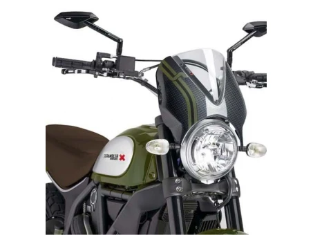Windshield PUIG RETROVISION carbon look transparent