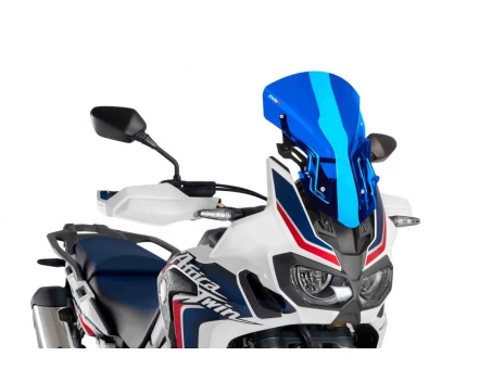 Windscreen PUIG RACING WITH SUPPORT + PROTECTION Albastru
