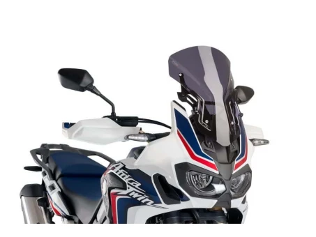 Windscreen PUIG RACING WITH SUPPORT + PROTECTION dark smoke