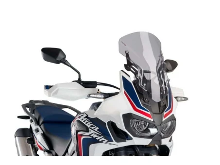 Windscreen PUIG RACING WITH SUPPORT + PROTECTION smoke