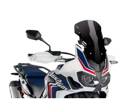 Windscreen PUIG RACING WITH SUPPORT + PROTECTION Negru