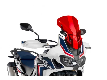 Windscreen PUIG RACING WITH SUPPORT + PROTECTION Rosu